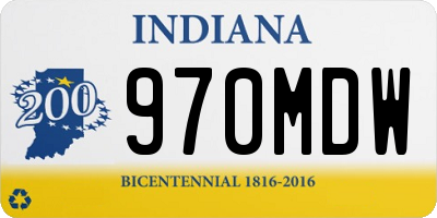 IN license plate 970MDW