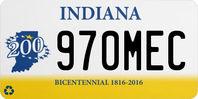IN license plate 970MEC