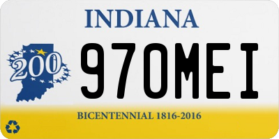 IN license plate 970MEI
