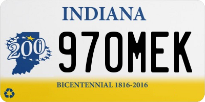 IN license plate 970MEK
