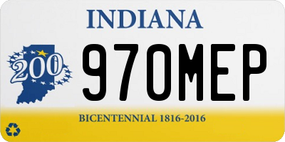 IN license plate 970MEP