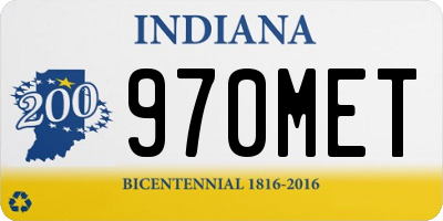 IN license plate 970MET