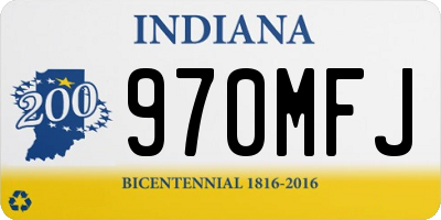 IN license plate 970MFJ