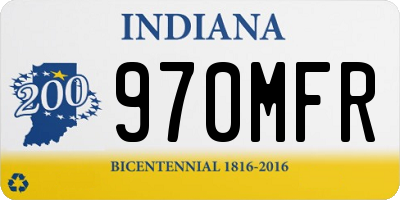 IN license plate 970MFR