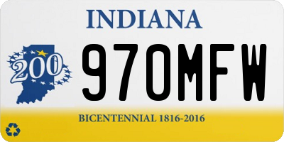IN license plate 970MFW