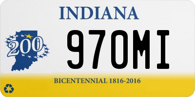 IN license plate 970MI