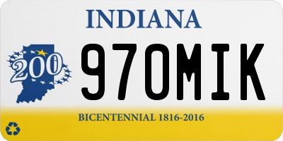 IN license plate 970MIK