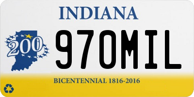 IN license plate 970MIL