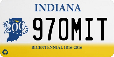 IN license plate 970MIT