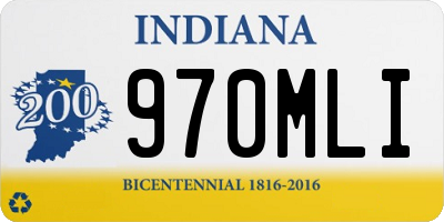 IN license plate 970MLI