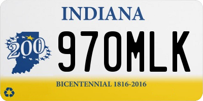 IN license plate 970MLK