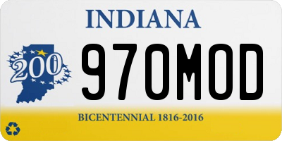 IN license plate 970MOD