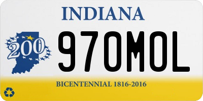 IN license plate 970MOL