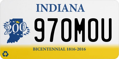 IN license plate 970MOU