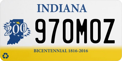 IN license plate 970MOZ