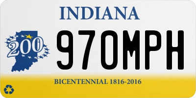 IN license plate 970MPH