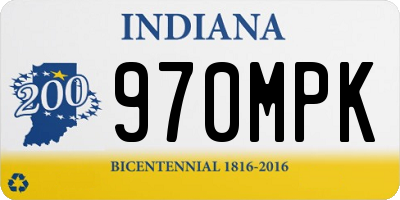 IN license plate 970MPK