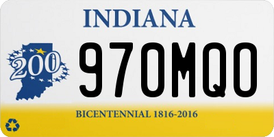 IN license plate 970MQO
