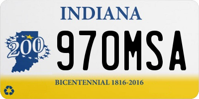 IN license plate 970MSA