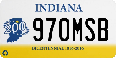 IN license plate 970MSB