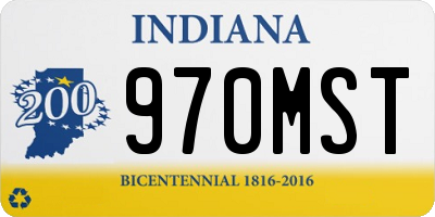 IN license plate 970MST