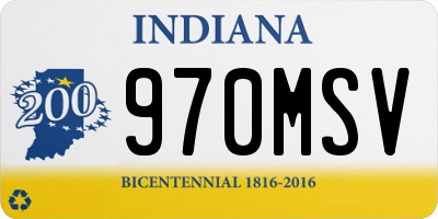 IN license plate 970MSV