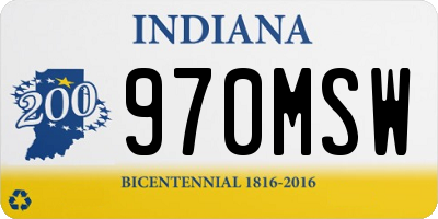 IN license plate 970MSW