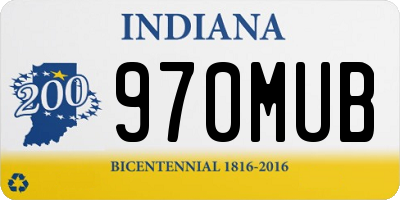 IN license plate 970MUB