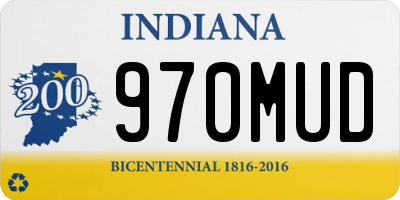 IN license plate 970MUD