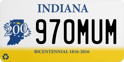 IN license plate 970MUM