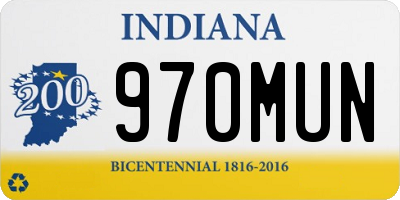 IN license plate 970MUN