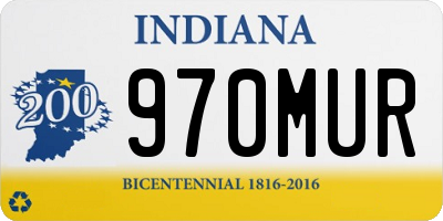 IN license plate 970MUR