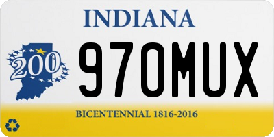 IN license plate 970MUX