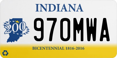 IN license plate 970MWA