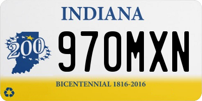 IN license plate 970MXN
