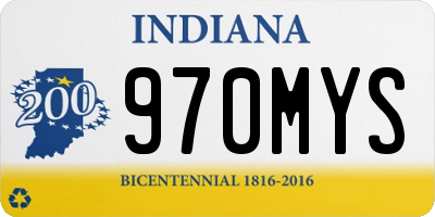 IN license plate 970MYS