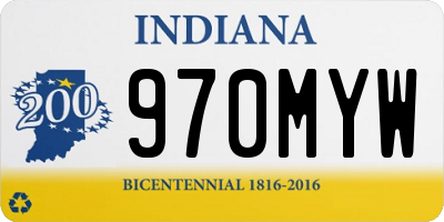 IN license plate 970MYW
