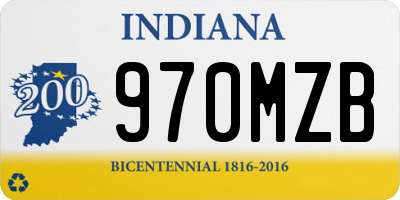 IN license plate 970MZB