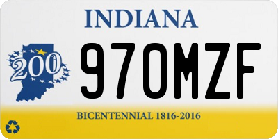 IN license plate 970MZF