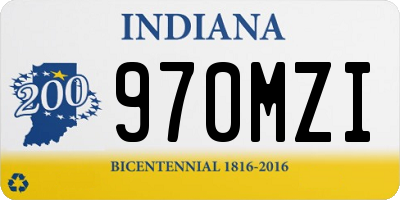 IN license plate 970MZI