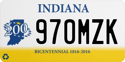 IN license plate 970MZK