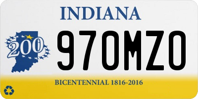 IN license plate 970MZO