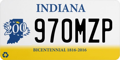IN license plate 970MZP