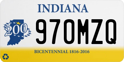 IN license plate 970MZQ