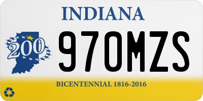 IN license plate 970MZS