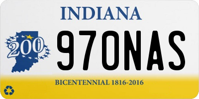 IN license plate 970NAS