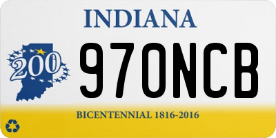 IN license plate 970NCB