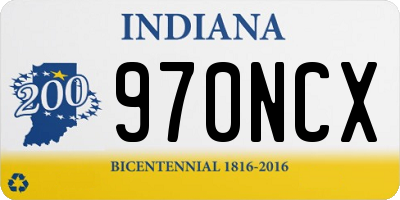 IN license plate 970NCX