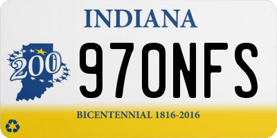 IN license plate 970NFS