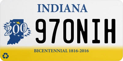 IN license plate 970NIH